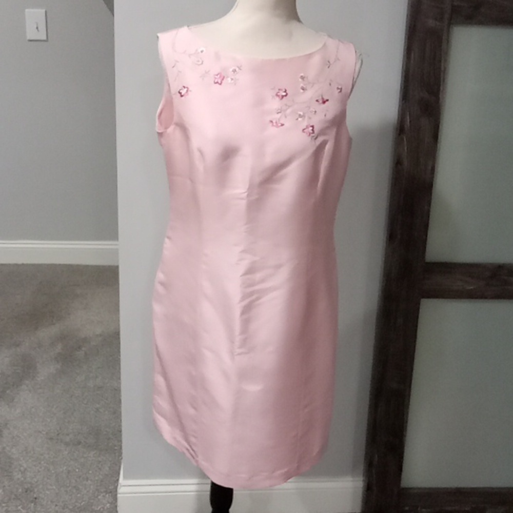 Pure & Simple A Way Of Life 100% Silk Sleeveless Sheath Dress Size 12